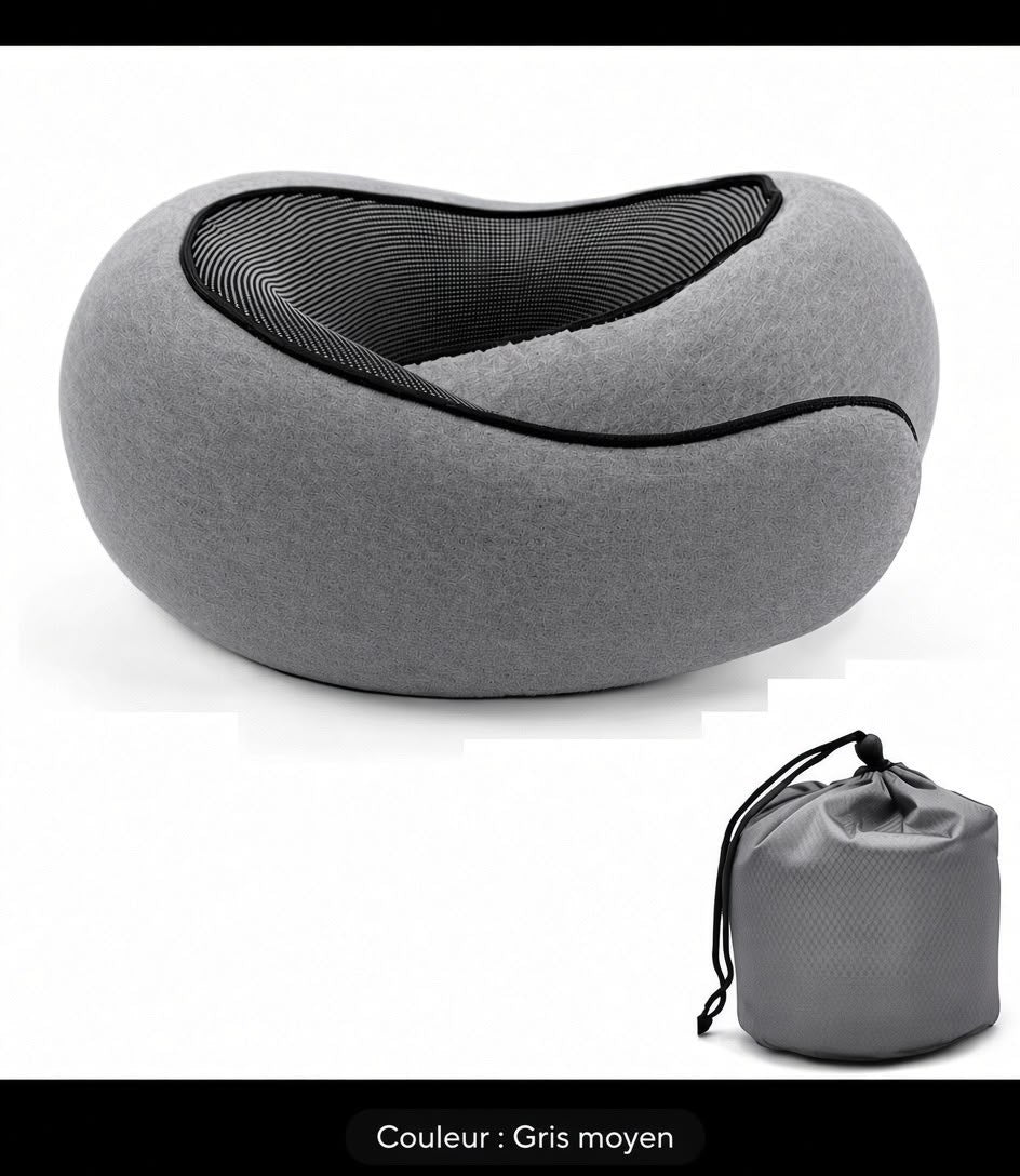 Coussin Cervical NUQUA™ – Oreiller de Voyage Ergonomique en Mousse à Mémoire de Forme