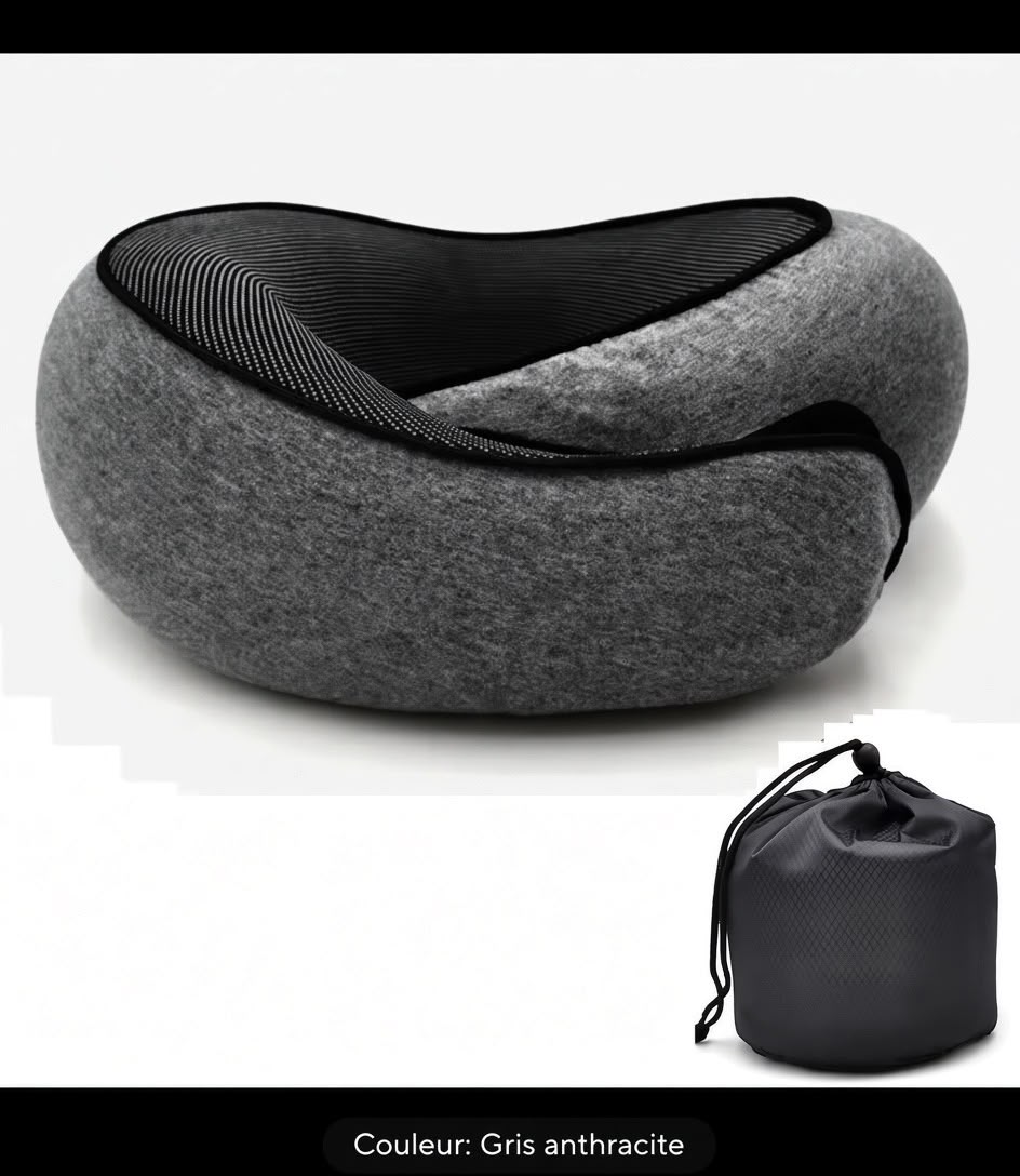 Coussin Cervical NUQUA™ – Oreiller de Voyage Ergonomique en Mousse à Mémoire de Forme